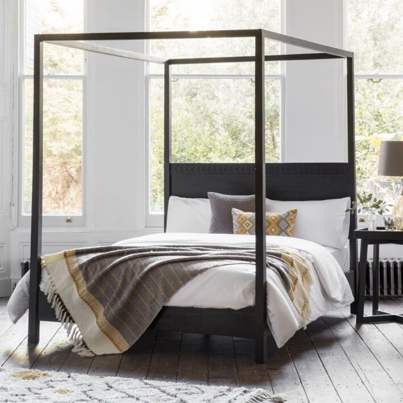 Black four poster hotsell bed super king
