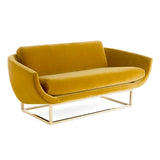 Jonathan Adler Beaumont Settee 2 Seater Sofa In Velvet - Varese Lichen
