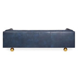 Jonathan Adler Claridge 4 Seater Sofa - Brogue Navy Leather