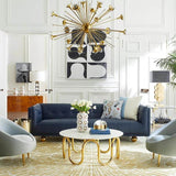 Jonathan Adler Claridge 4 Seater Sofa - Brogue Navy Leather