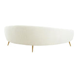 Jonathan Adler Ether Curved 4 Seat Sofa - Olympus Oatmeal Woven Boucle