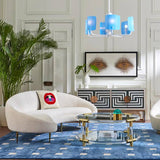 Jonathan Adler Ether Curved 4 Seat Sofa - Olympus Oatmeal Woven Boucle
