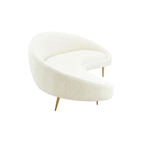 Jonathan Adler Ether Curved 4 Seat Sofa - Olympus Oatmeal Woven Boucle