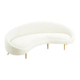 Jonathan Adler Ether Curved 4 Seat Sofa - Olympus Oatmeal Woven Boucle