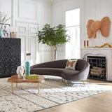 Jonathan Adler Ether Curved 4 Seater Sofa - Bergamo Graphite Velvet
