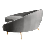 Jonathan Adler Ether Curved 4 Seater Sofa - Bergamo Graphite Velvet