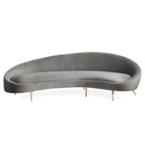 Jonathan Adler Ether Curved 4 Seater Sofa - Bergamo Graphite Velvet