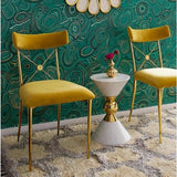 Jonathan Adler Rider Dining Chair in Velvet Upholstered - Rialto Gold