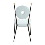 Jonathan Adler Rondo Dining Chair in Textural Silk - Tussha Sky