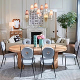 Jonathan Adler Rondo Dining Chair in Textural Silk - Tussha Sky