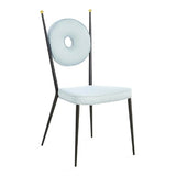 Jonathan Adler Rondo Dining Chair in Textural Silk - Tussha Sky