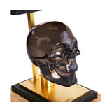Jonathan Adler Skull Table Lamp - Acrylic, Brass And Travertine Stone