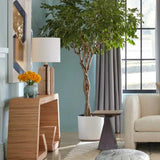 Jonathan Adler Topanga Column Table Lamp - Walnut & Travertine Stone