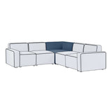 Julian Bowen Lago Combination Large Sofa Linen Upholstered - Grey