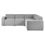 Julian Bowen Lago Combination Large Sofa Linen Upholstered - Grey