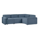 Julian Bowen Lago Combination Small Sofa Linen Upholstered - Blue