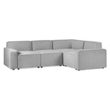 Julian Bowen Lago Combination Small Sofa Linen Upholstered - Grey
