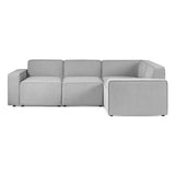 Julian Bowen Lago Combination Small Sofa Linen Upholstered - Grey