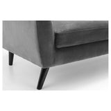 Julian Bowen Monza 3 Seater Sofa Velvet Upholstered - Dark Grey Colour