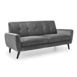 Julian Bowen Monza 3 Seater Sofa Velvet Upholstered - Dark Grey Colour