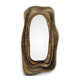 Maison Valentina KUMI WALL MIRROR - Glossy Hammered Aged Brass - Home Glamorous Furnitures