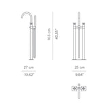 Maison Valentina NAU Mounting Floor Mixer With Hand Shower - Home Glamorous Furnitures