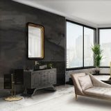 Maison Valentina RING BLACK & GOLD RECTANGULAR WALL MIRROR - Mahogany - Home Glamorous Furnitures
