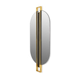 Maison Valentina SHIELD OVAL WALL MIRROR - Polished Brass & Marble - Home Glamorous Furnitures