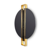 Maison Valentina SHIELD WALL MIRROR - Polished Brass & Black Marble - Home Glamorous Furnitures