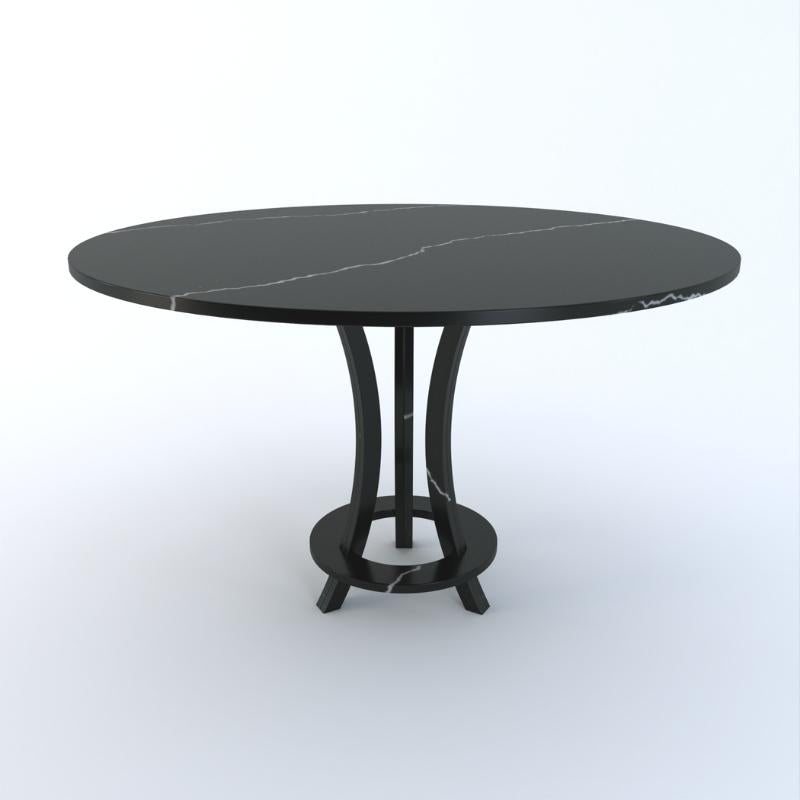 Black quartz deals dining table