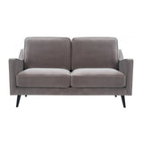 Twenty10 Designs Daffy 2 Seater Sofa Velvet Upholstered - Stone Grey
