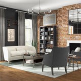 William Yeoward Glendale 3 Seater Sofa In Linen - Indigo - Chalk - Home Glamorous Furnitures