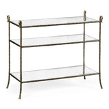 William Yeoward GROTTO THREE TIER CONSOLE - ENGLISH ANTIQUE BRASS - Home Glamorous Furnitures