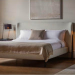 HGF Manchester Double Bed - Cotton Upholstered with Metal Legs