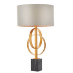 HGF Davina Table Lamp In Steel & Marble Base - Gold & Mink Colour