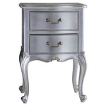 HGF Glam Bedside Table in Mahogany & Mindy Ash Wood - Silver Colour