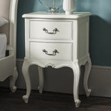 HGF Glam Bedside Table in Mahogany & Mindy Ash Wood - Vanilla Colour