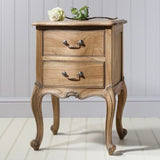 HGF Glam Bedside Table Mahogany & Mindy Ash Wood - Weathered Colour