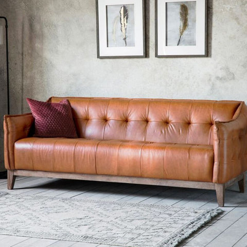 HGF James 3 Seats Sofa in Vintage Leather - Mellow Brown Colour