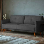 HGF Robert 2 Seater Sofa Linen Upholstered - Grey Colour