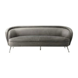 HGF Olivier 3 Seater Sofa in Velvet Upholstered - Grey Colour