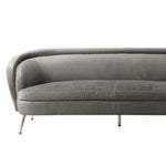 HGF Olivier 3 Seater Sofa in Velvet Upholstered - Grey Colour