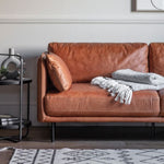 HGF Danny 3 Seater Sofa in Leather Upholstered - Brown Colour