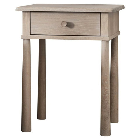 HGF Putney 1 Drawer Bedside Table in Oak & Pine Wood - Natural Colour