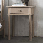 HGF Putney 1 Drawer Bedside Table in Oak & Pine Wood - Natural Colour