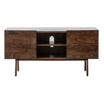 HGF Emma TV Unit 2 Doors & One Shelf Storage - Dark Wood & Marble
