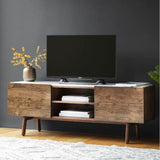 HGF Emma TV Unit 2 Doors & One Shelf Storage - Dark Wood & Marble