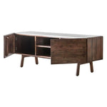 HGF Emma TV Unit 2 Doors & One Shelf Storage - Dark Wood & Marble