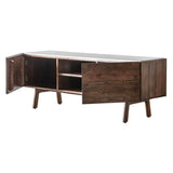 HGF Emma TV Unit 2 Doors & One Shelf Storage - Dark Wood & Marble