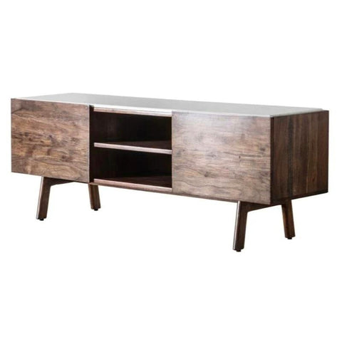 HGF Emma TV Unit 2 Doors & One Shelf Storage - Dark Wood & Marble